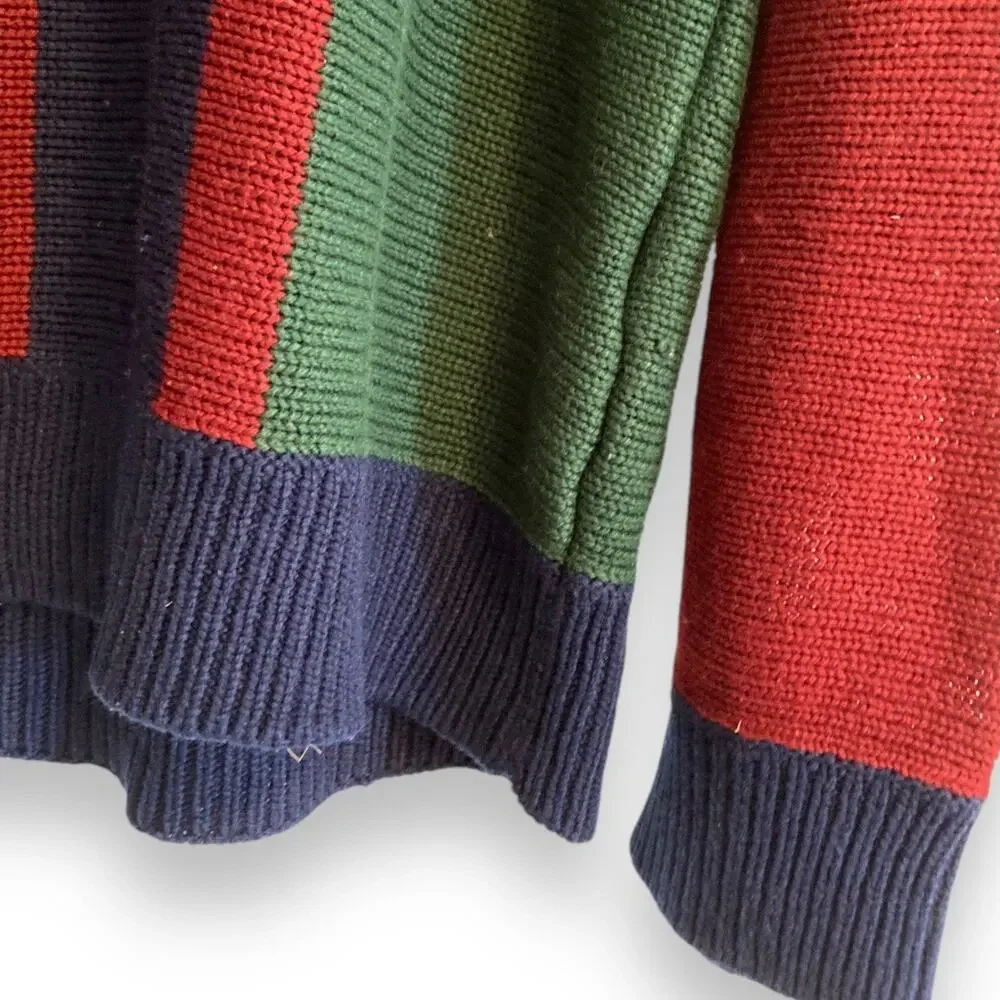 Vintage Striped Acrylic Knit Sweater Men’s Large